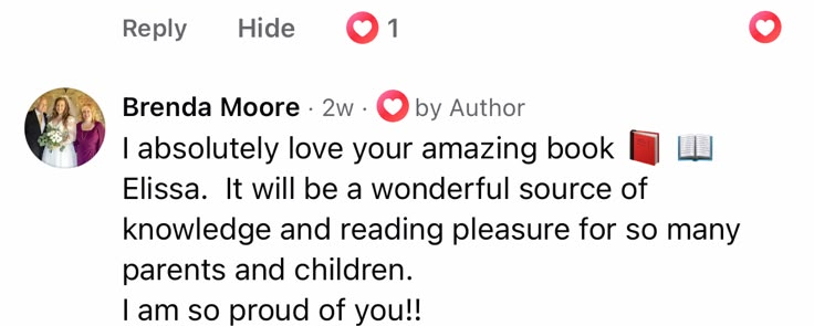 Original Facebook comment by Brenda Moore